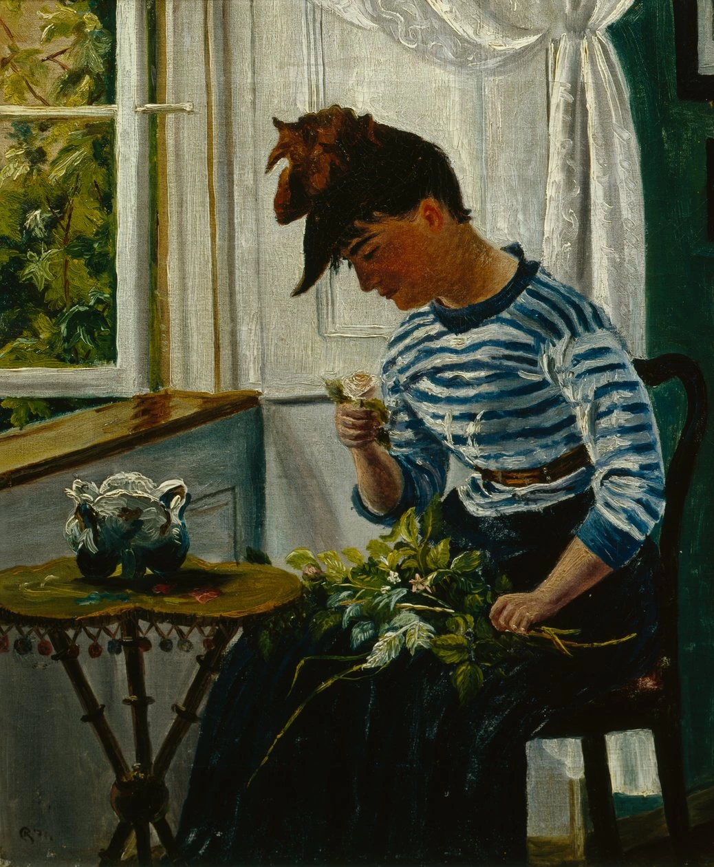Ragazza con fiori